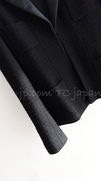 CHANEL 06A Black Wool 100 Tweed Jacket 38 シャネル ブラック ウール100% ツイード ジャケット シルク襟 即発