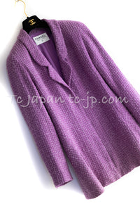 CHANEL 94S Documented ICONIC Lavender Purple Vintage Naomi Campbell Tweed Jacket 38 シャネル ラベンダー パープル ヴィンテージ ナオミ キャンベル ツイード ジャケット 即発