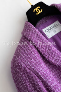 CHANEL 94S Documented ICONIC Lavender Purple Vintage Naomi Campbell Tweed Jacket 38 シャネル ラベンダー パープル ヴィンテージ ナオミ キャンベル ツイード ジャケット 即発