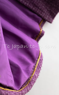 CHANEL 94S Documented ICONIC Lavender Purple Vintage Naomi Campbell Tweed Jacket 38 シャネル ラベンダー パープル ヴィンテージ ナオミ キャンベル ツイード ジャケット 即発