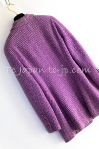 CHANEL 94S Documented ICONIC Lavender Purple Vintage Naomi Campbell Tweed Jacket 38 シャネル ラベンダー パープル ヴィンテージ ナオミ キャンベル ツイード ジャケット 即発