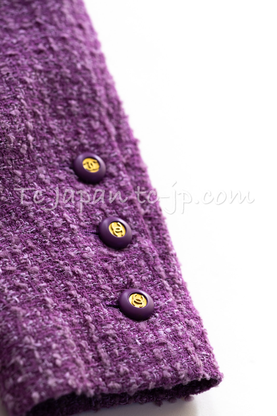 CHANEL 94S Documented ICONIC Lavender Purple Vintage Naomi Campbell Tweed Jacket 38 シャネル ラベンダー パープル ヴィンテージ ナオミ キャンベル ツイード ジャケット 即発