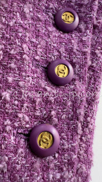 CHANEL 94S Documented ICONIC Lavender Purple Vintage Naomi Campbell Tweed Jacket 38 シャネル ラベンダー パープル ヴィンテージ ナオミ キャンベル ツイード ジャケット 即発