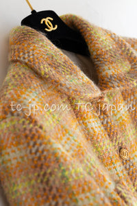 CHANEL 89A Vintage Orange Yellow Wool Tweed Jacket Coat 38 40 42 シャネル ヴィンテージ オレンジ イエロー ウール ツイード ジャケット コート 即発