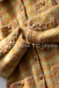 CHANEL 89A Vintage Orange Yellow Wool Tweed Jacket Coat 38 40 42 シャネル ヴィンテージ オレンジ イエロー ウール ツイード ジャケット コート 即発