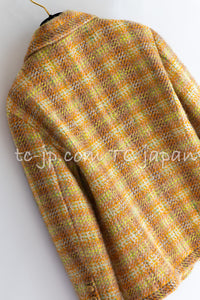 CHANEL 89A Vintage Orange Yellow Wool Tweed Jacket Coat 38 40 42 シャネル ヴィンテージ オレンジ イエロー ウール ツイード ジャケット コート 即発