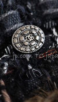 CHANEL 10A Black Re d Wool Lesage Tweed Fantasy Fur Mini Skirt 34 シャネル ブラック レッド ウール ルサージュ ファンタジー ファー ミニ スカート 即発