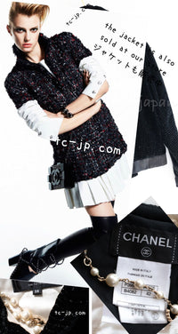 CHANEL 10A Black Re d Wool Lesage Tweed Fantasy Fur Mini Skirt 34 シャネル ブラック レッド ウール ルサージュ ファンタジー ファー ミニ スカート 即発