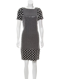 CHANEL 09S Black White Sequin Dress 36 シャネル ブラック ホワイト スパンコール ワンピース 即発