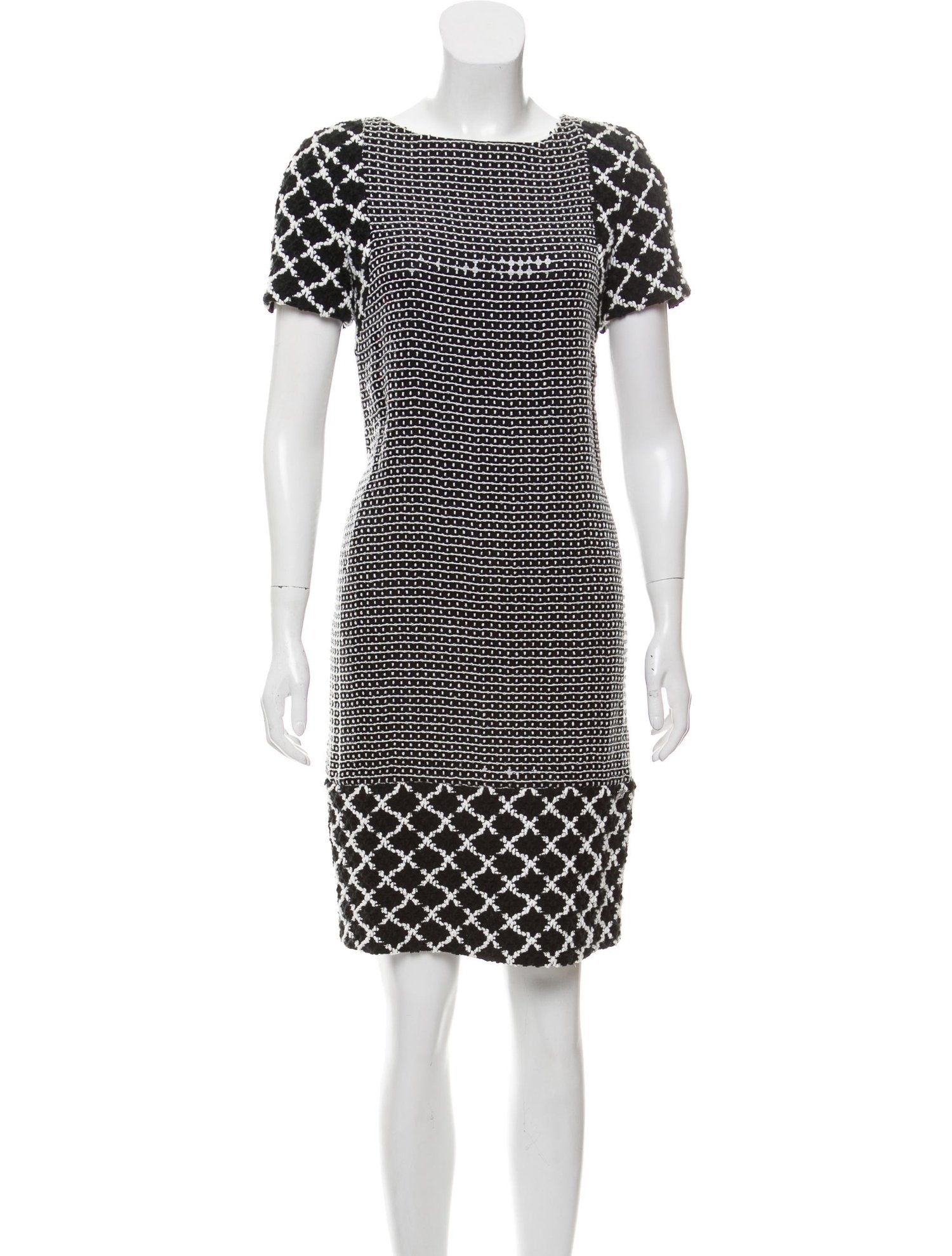 CHANEL 09S Black White Sequin Dress 36 シャネル ブラック ホワイト スパンコール ワンピース 即発