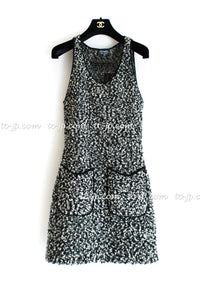 CHANEL 94A Black White Cardigan Jacket & Dress Set 38 シャネル ブラック・ホワイト・カーディガン・ジャケット&ワンピース 即発