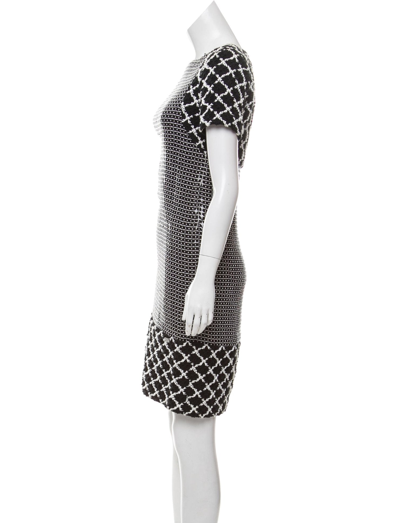 CHANEL 09S Black White Sequin Dress 36 シャネル ブラック ホワイト スパンコール ワンピース 即発