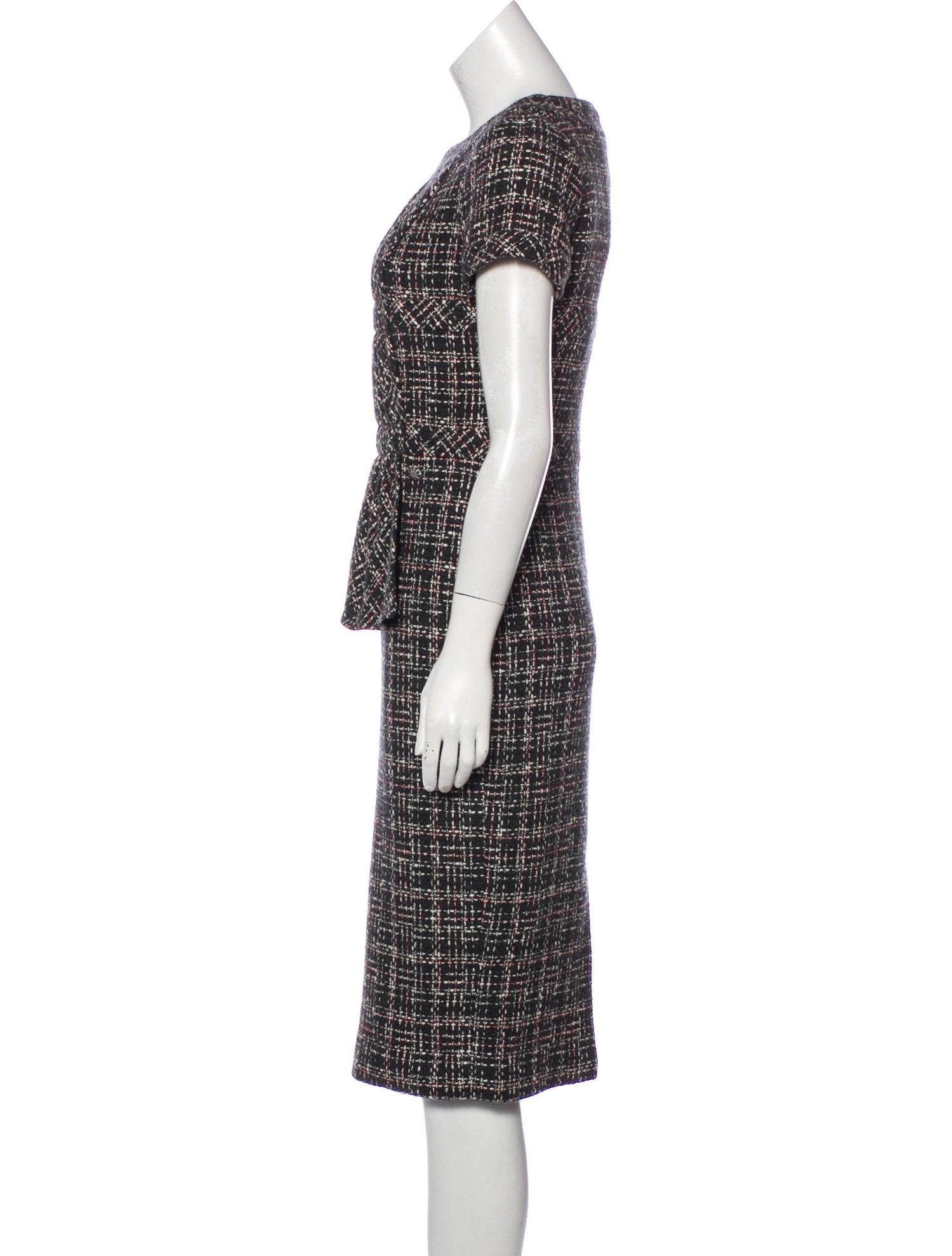 CHANEL 16B Charcoal Gray Tweed Dress 38 シャネル チャコールグレー ウール ツイード ワンピース 即発