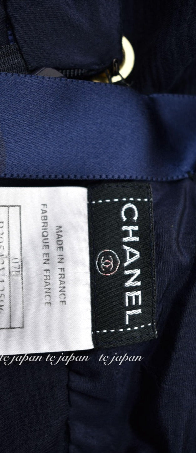 CHANEL 07S Dark Navy Silk Camellia Dress 42 シャネル ダークネイビー・シルク・カメリア・ワンピース 即発 - CHANEL TC JAPAN