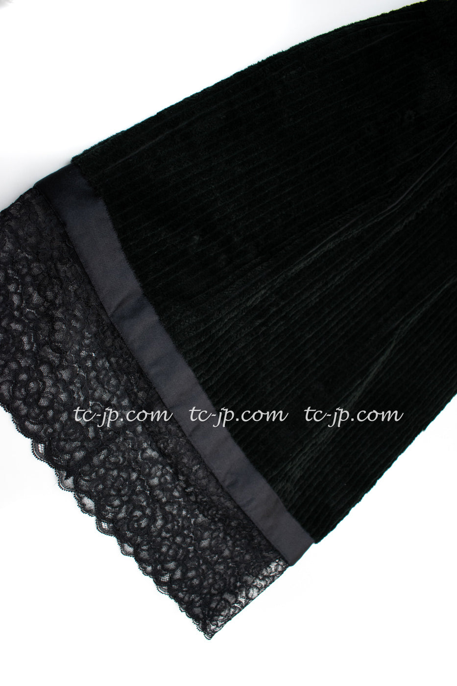 CHANEL 07A Black Lace Velvet Vintage Party Cocktail Dress 38 40 42 シャネル スーパーモデル レース・ブラック・ベルベット ドレス ヴィンテージ・ワンピース 即発
