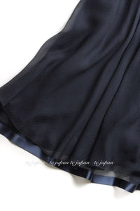 CHANEL 07S Dark Navy Silk Camellia Dress 42 シャネル ダークネイビー・シルク・カメリア・ワンピース 即発 - CHANEL TC JAPAN