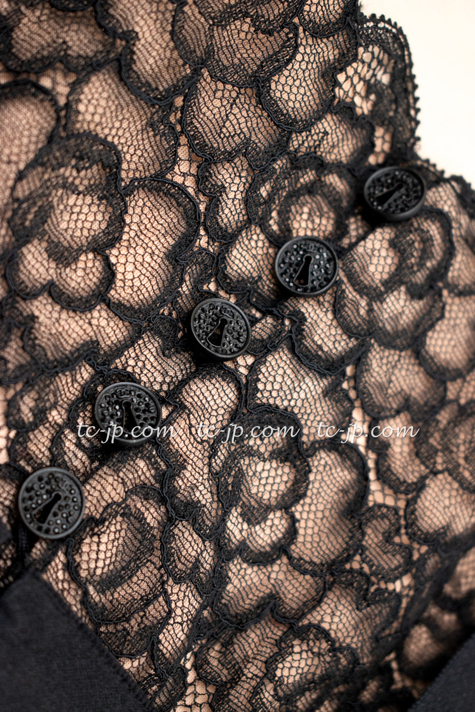 CHANEL 07A Black Lace Velvet Vintage Party Cocktail Dress 38 40 42 シャネル スーパーモデル レース・ブラック・ベルベット ドレス ヴィンテージ・ワンピース 即発