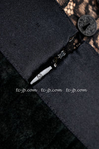 CHANEL 07A Black Lace Velvet Vintage Party Cocktail Dress 38 40 42 シャネル スーパーモデル レース・ブラック・ベルベット ドレス ヴィンテージ・ワンピース 即発