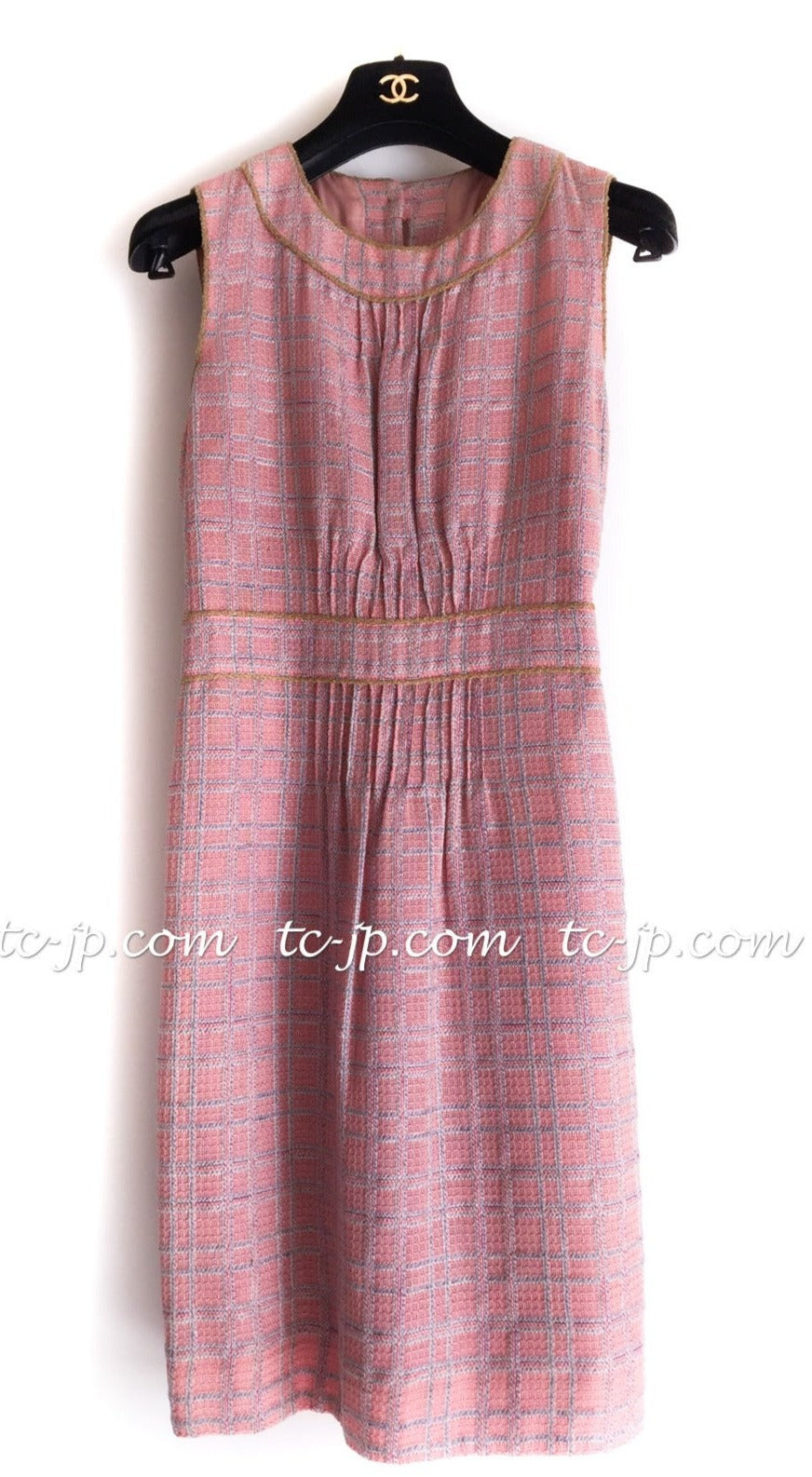 シャネル ピンク・ワンピース・コート CHANEL 04S Pink Cotton Wool ...
