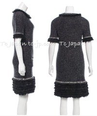 CHANEL 10A Black Fur Trimmed Cashmere Knit Dress 38 シャネル 安室奈美恵さん・ブラック・ファー・トリム・ニット・ワンピース 即発