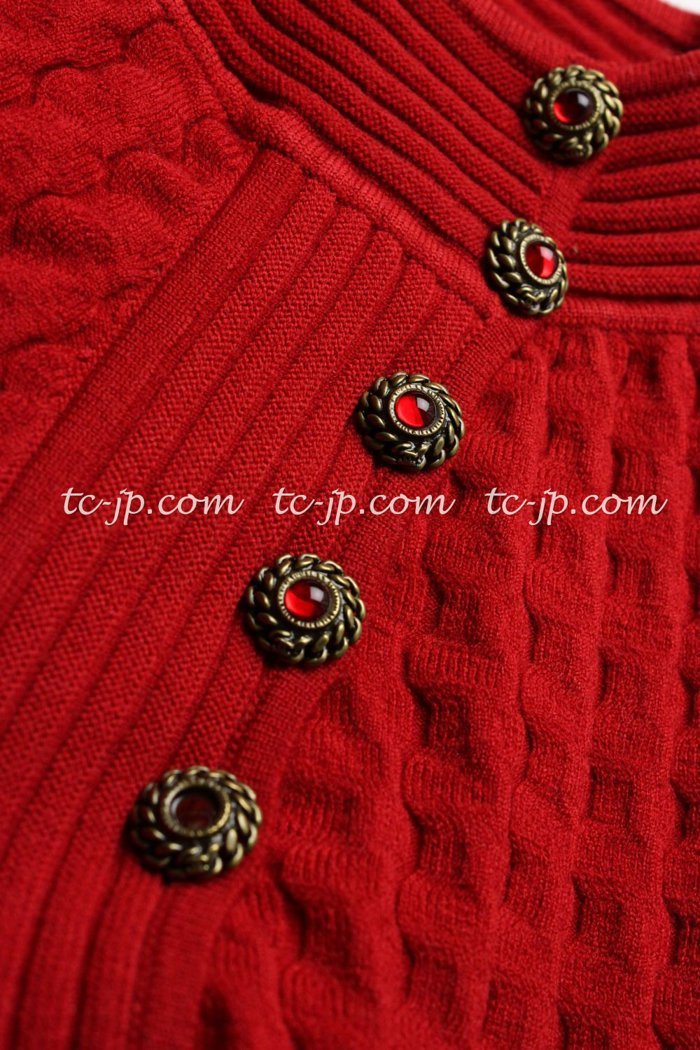 CHANEL 10PF Shanghai Dress Red Black 36 40 シャネル レッド ブラック・ストレッチ・ニット・ワンピース 即発 - CHANEL TC JAPAN