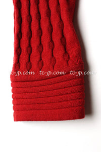 CHANEL 10PF Shanghai Dress Red Black 36 40 シャネル レッド ブラック・ストレッチ・ニット・ワンピース 即発 - CHANEL TC JAPAN