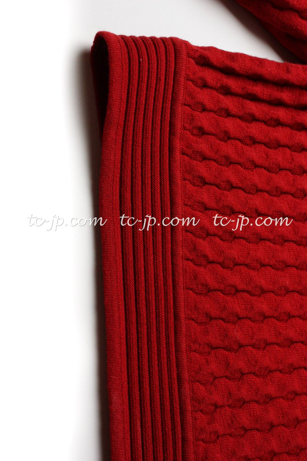 CHANEL 10PF Shanghai Dress Red Black 36 40 シャネル レッド ブラック・ストレッチ・ニット・ワンピース 即発 - CHANEL TC JAPAN