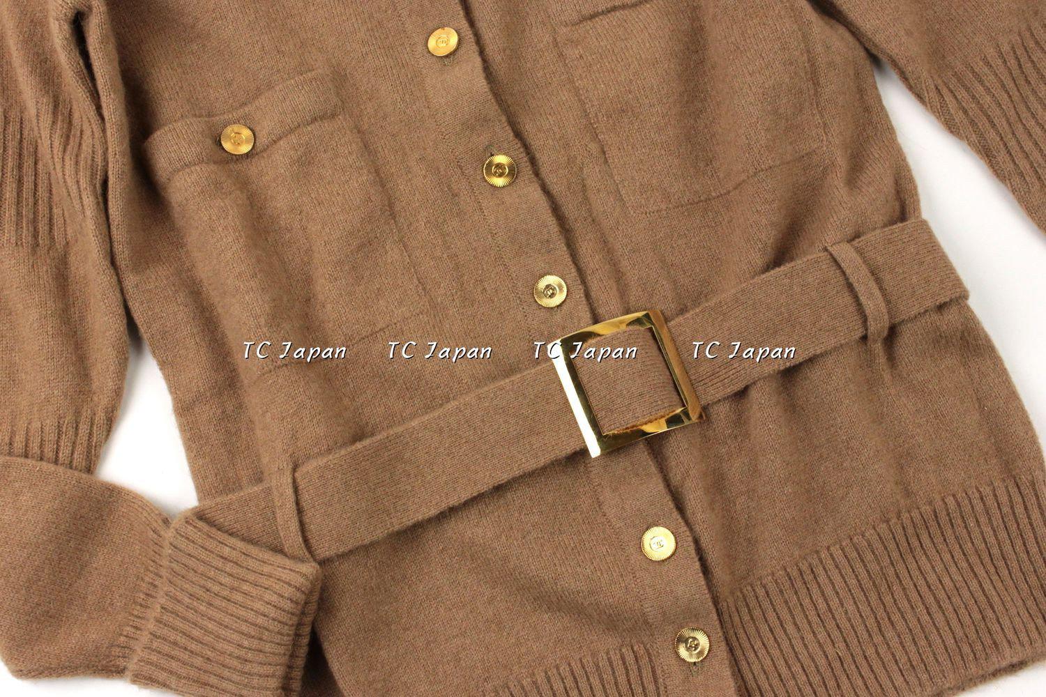 CHANEL Brown Camel Hair Cardigan 38 40 シャネル キャメルヘアー・カーディガン 新品タグ付き 即発 - シャネル TC JAPAN