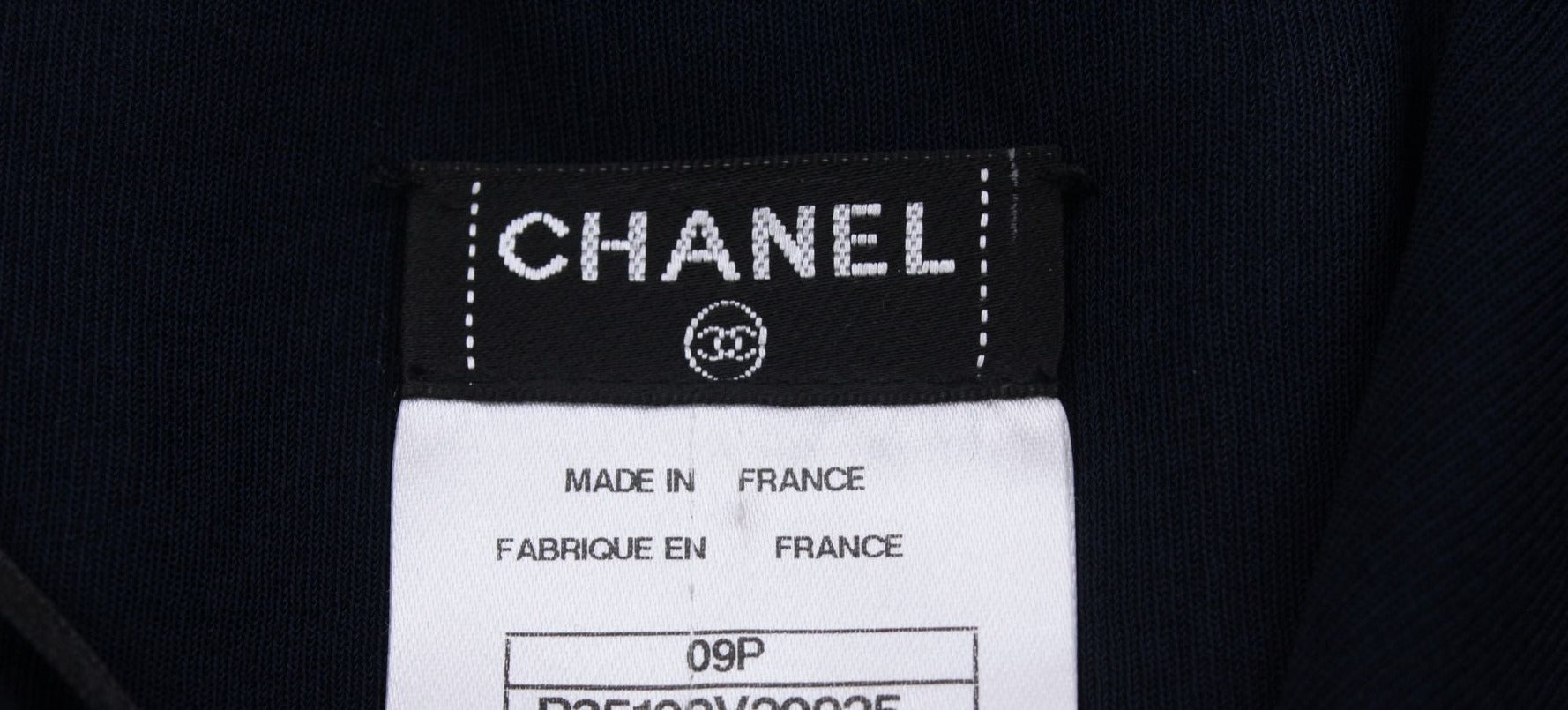 CHANEL 09S Black Navy Pearl Belt Strapless Cocktail Dress 38 シャネル パールベルト・チューブワンピース 即発