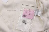 Chanel 12C ivory Creme lambskin jacket with silver collars 38 シャネル アイボリー・レザー・ジャケット新品紙タグ付 - シャネル TC JAPAN
