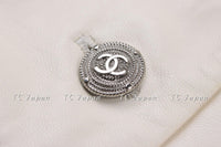 Chanel 12C ivory Creme lambskin jacket with silver collars 38 シャネル アイボリー・レザー・ジャケット新品紙タグ付 - シャネル TC JAPAN