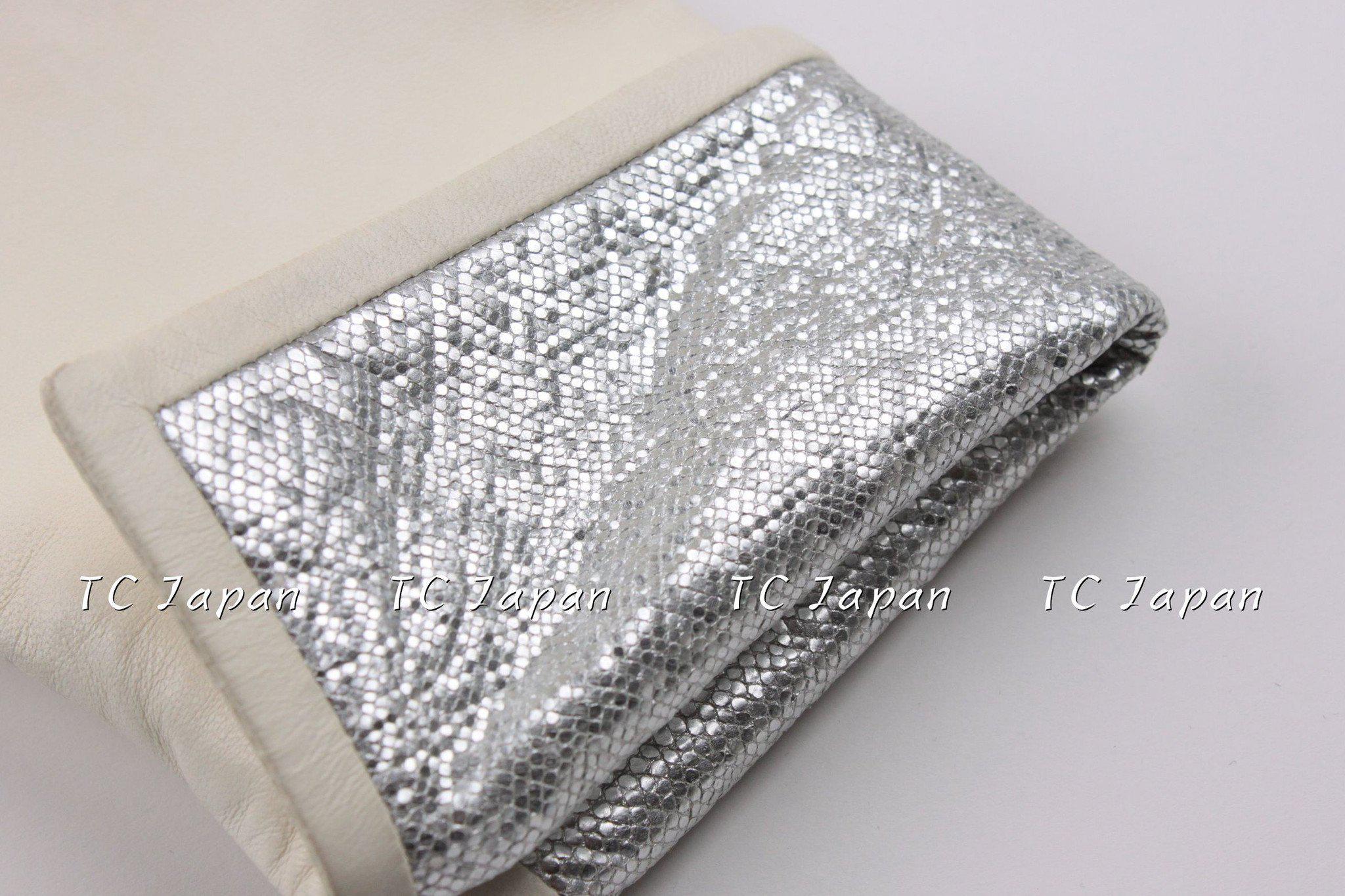 Chanel 12C ivory Creme lambskin jacket with silver collars 38 シャネル アイボリー・レザー・ジャケット新品紙タグ付 - シャネル TC JAPAN