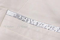 Chanel 12C ivory Creme lambskin jacket with silver collars 38 シャネル アイボリー・レザー・ジャケット新品紙タグ付 - シャネル TC JAPAN
