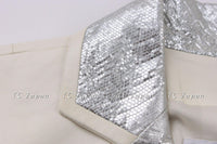 Chanel 12C ivory Creme lambskin jacket with silver collars 38 シャネル アイボリー・レザー・ジャケット新品紙タグ付 - シャネル TC JAPAN