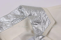 Chanel 12C ivory Creme lambskin jacket with silver collars 38 シャネル アイボリー・レザー・ジャケット新品紙タグ付 - シャネル TC JAPAN