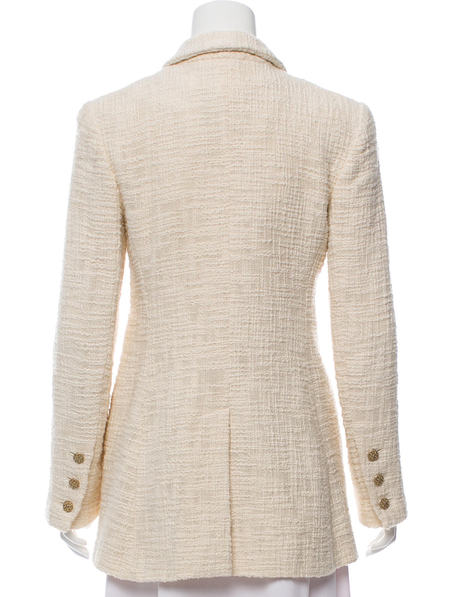 CHANEL 12PF Gripoix Button Ivory Tweed Jacket 36 38 シャネル グリポア宝石ボタン・アイボリー・ツイード・ジャケット 即発