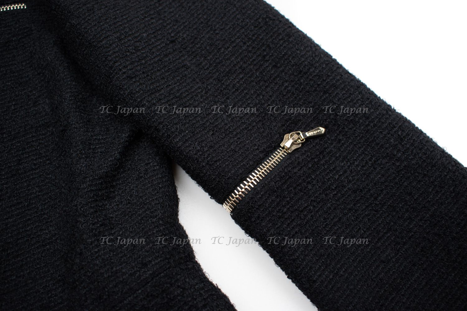 CHANEL 10PF Black Wool Zip Pocket Jacket 38 シャネル ブラック・ウール・ジッパー・ジャケット 即発