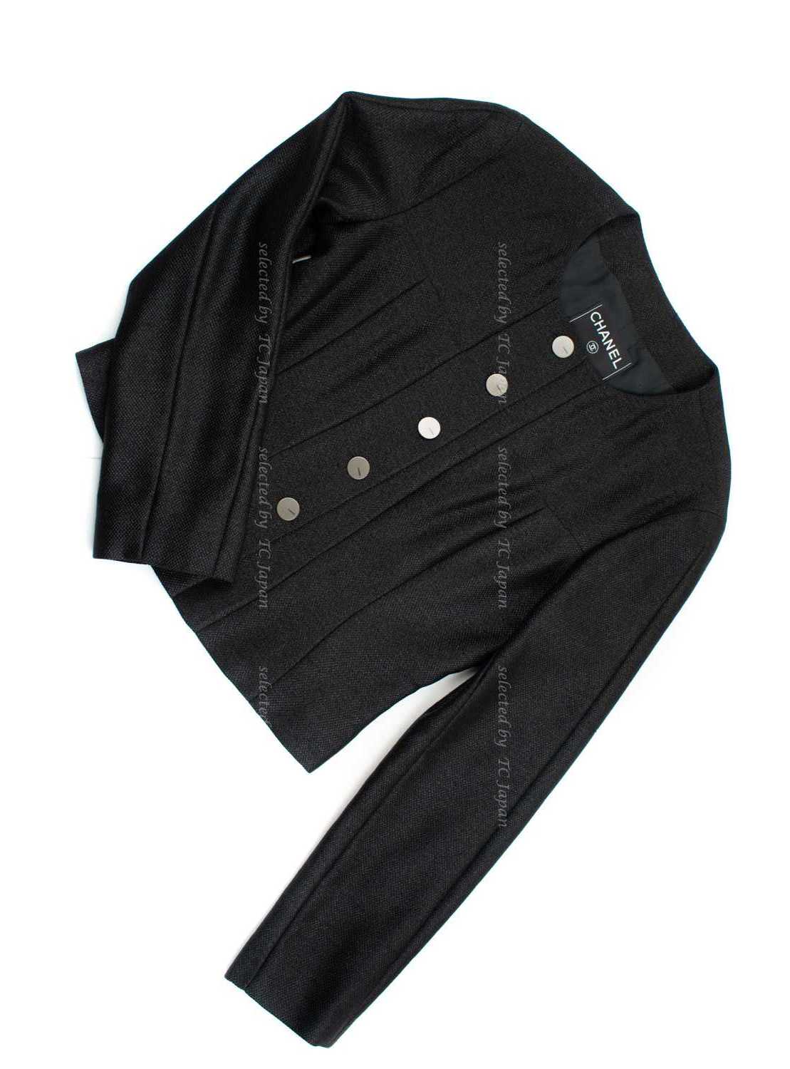 CHANEL 99A Black Wool Cropped Jacket 38 40 シャネル ブラック・ウール混合・ジャケット 即発 - CHANEL TC JAPAN