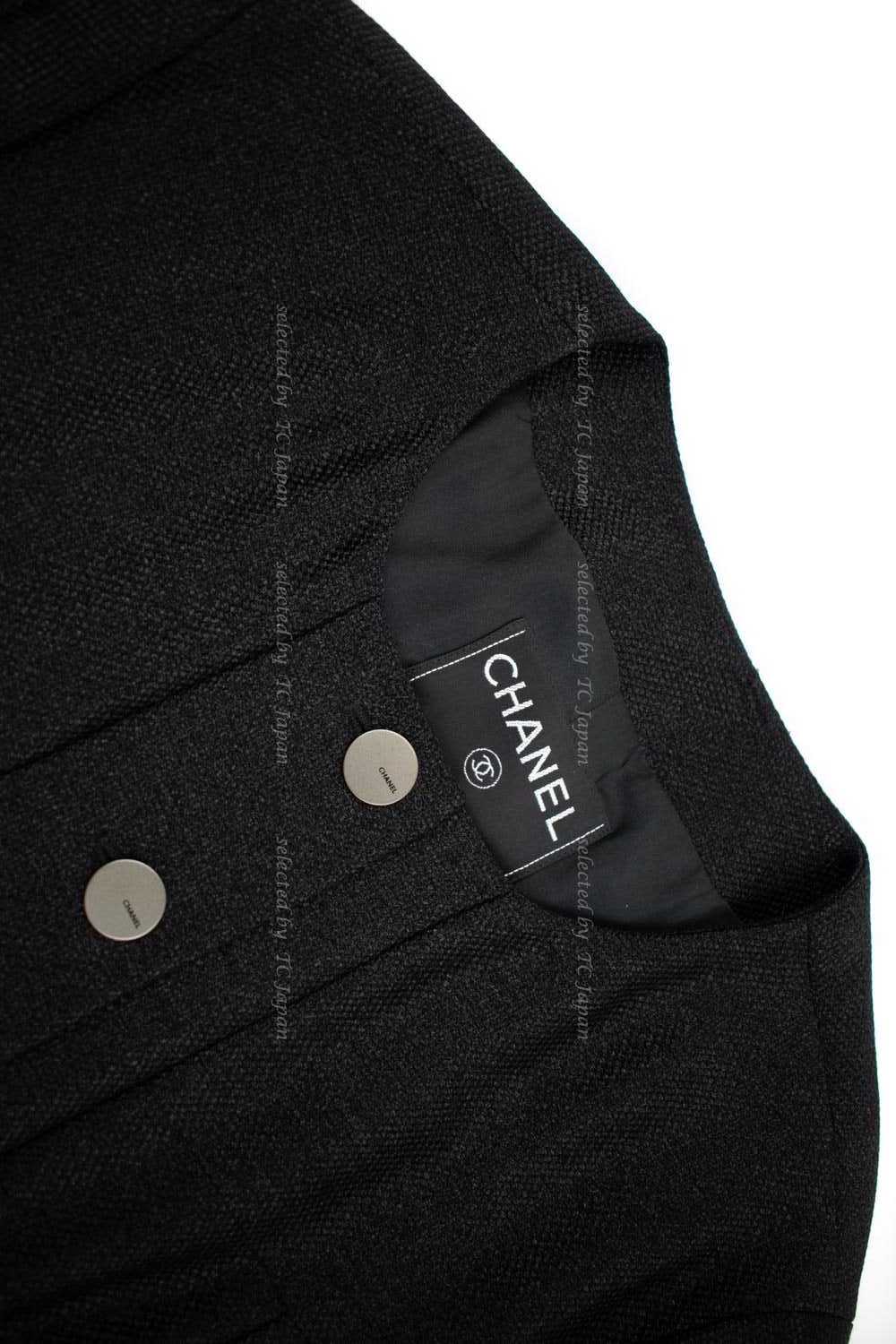 CHANEL 99A Black Wool Cropped Jacket 38 40 シャネル ブラック・ウール混合・ジャケット 即発 - CHANEL TC JAPAN