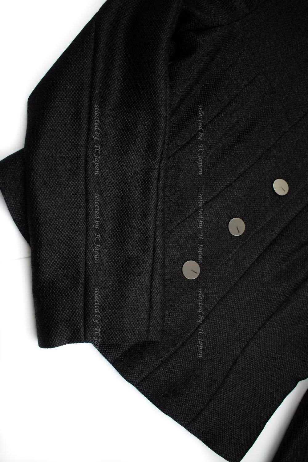 CHANEL 99A Black Wool Cropped Jacket 38 40 シャネル ブラック・ウール混合・ジャケット 即発 - CHANEL TC JAPAN
