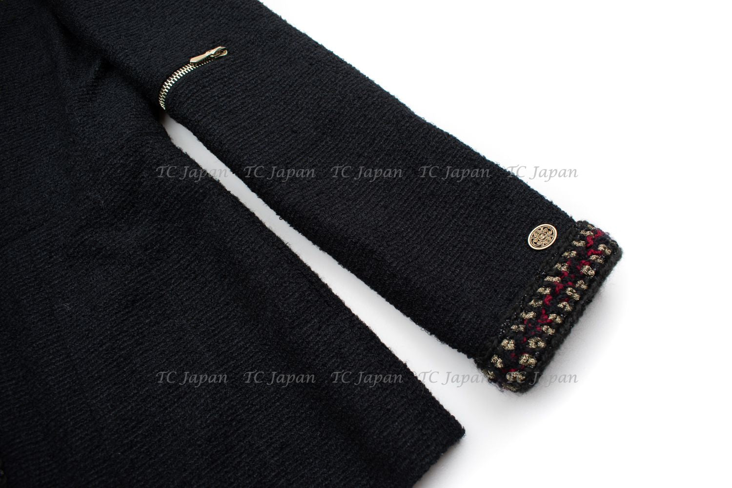 CHANEL 10PF Black Wool Zip Pocket Jacket 38 シャネル ブラック・ウール・ジッパー・ジャケット 即発