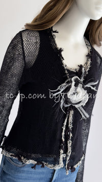 CHANEL 05C Black CC Logo Cashmere Cardigan Tops 36 38 シャネル ブラック CCロゴ カシミア カーディガン トップス 即発