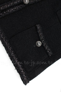 CHANEL 08A Little Black Jacket Tweed Wool 34 36 シャネル リトル ブラック ジャケット ツイード ウール 即発