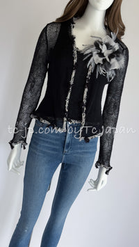 CHANEL 05C Black CC Logo Cashmere Cardigan Tops 36 38 シャネル ブラック CCロゴ カシミア カーディガン トップス 即発