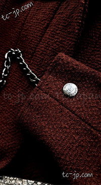 CHANEL 97A Choco Brown Wool Tweed Jacket 36 38 シャネル チョコ ブラウン ウール ツイード ジャケット 即発