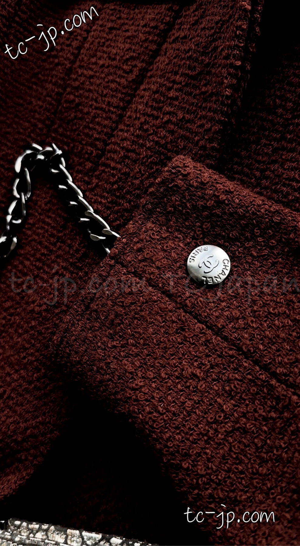 CHANEL 97A Choco Brown Wool Tweed Jacket 36 38 シャネル チョコ ブラウン ウール ツイード ジャケット 即発