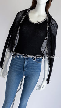 CHANEL 05C Black CC Logo Cashmere Cardigan Tops 36 38 シャネル ブラック CCロゴ カシミア カーディガン トップス 即発