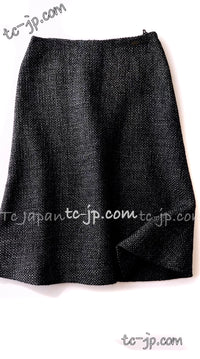 CHANEL 00A Dark Gray Zipper Setup Vest Skirt 34 36 シャネル 訳あり!ダークグレー・ジップアップ・ベスト・セットアップ・スカート 即発