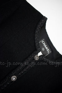 CHANEL 08A Little Black Jacket Tweed Wool 34 36 シャネル リトル ブラック ジャケット ツイード ウール 即発