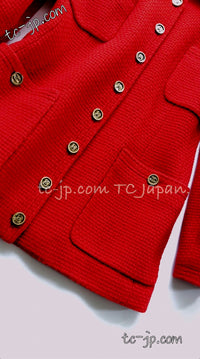CHANEL 91A Vintage Red Wool Gold CC Button Jacket 42 シャネル ヴィンテージ レッド ウール ゴールド CC ココ ボタン ジャケット 即発
